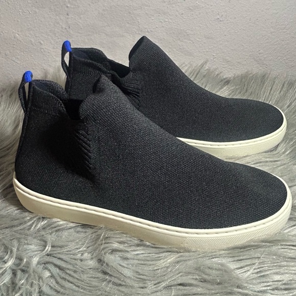 Rothy's The Chelsea Boot Knit Black High Top Knit Pull On Sneaker Size 8 - Picture 2 of 9